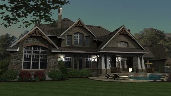 Rear View of this 4-Bedroom, 3349 Sq Ft Plan - 117-1110