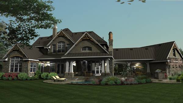 Rear View of this 4-Bedroom, 3349 Sq Ft Plan - 117-1110