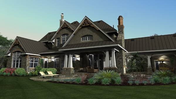 Rear View of this 4-Bedroom, 3349 Sq Ft Plan - 117-1110
