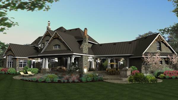 Rear View of this 4-Bedroom, 3349 Sq Ft Plan - 117-1110