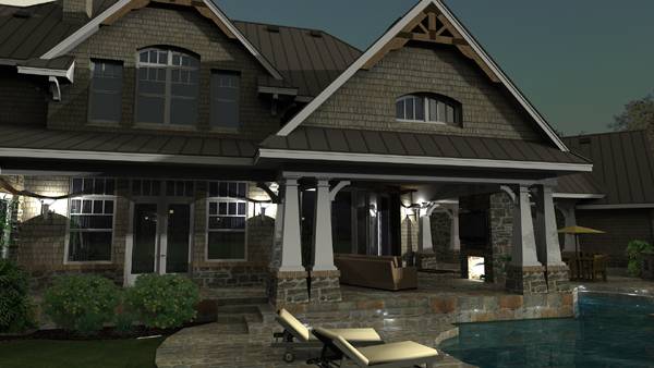 Rear View of this 4-Bedroom, 3349 Sq Ft Plan - 117-1110