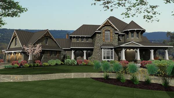 Front View of this 4-Bedroom, 3349 Sq Ft Plan - 117-1110