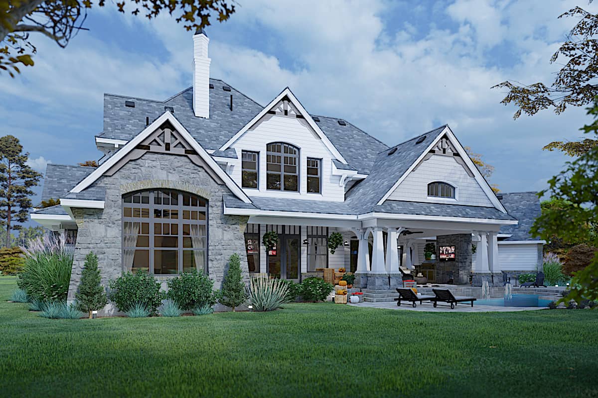 Rear View of this 4-Bedroom, 3349 Sq Ft Plan - 117-1110