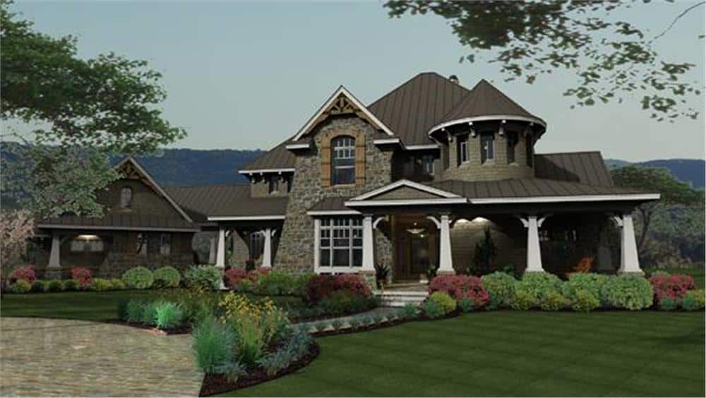 Front View of this 4-Bedroom, 3349 Sq Ft Plan - 117-1110