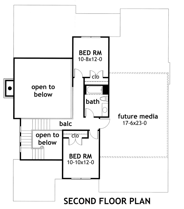 Floor Plan Second Story of Cottage Plan #117-1111