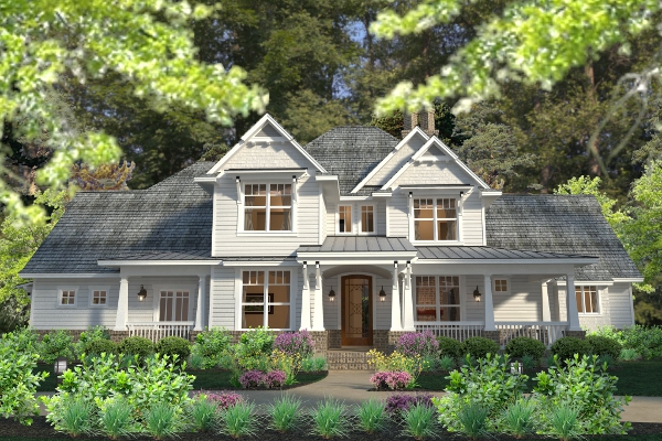 Front elevation of Southern home (ThePlanCollection: House Plan #117-1113)