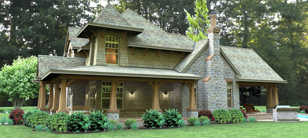 Right Side View of this 4-Bedroom, 2487 Sq Ft Plan - 117-1114