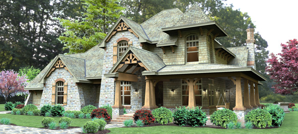 Front View of this 4-Bedroom, 2487 Sq Ft Plan - 117-1114