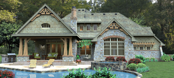 Rear View of this 4-Bedroom, 2487 Sq Ft Plan - 117-1114