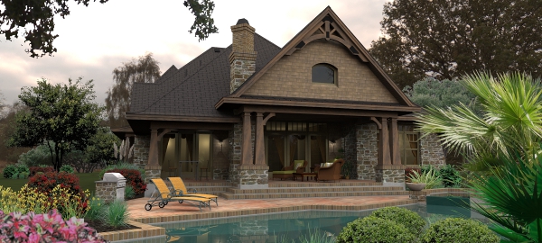 Rear View of this 4-Bedroom, 3069 Sq Ft Plan - 117-1115
