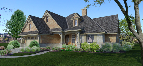 Front View of this 4-Bedroom, 1764 Sq Ft Plan - 117-1116