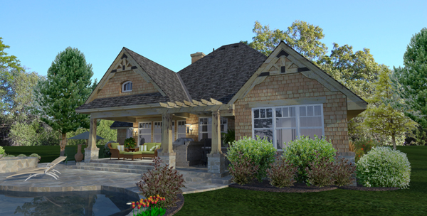 Rear View of this 4-Bedroom, 1764 Sq Ft Plan - 117-1116
