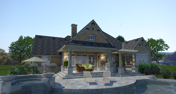 Rear View of this 4-Bedroom, 1764 Sq Ft Plan - 117-1116