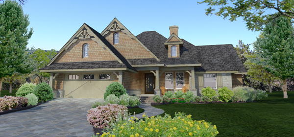 Front elevation of Cottage home (ThePlanCollection: House Plan #117-1116)