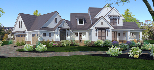 Front View of this 3-Bedroom, 2984 Sq Ft Plan - 117-1117