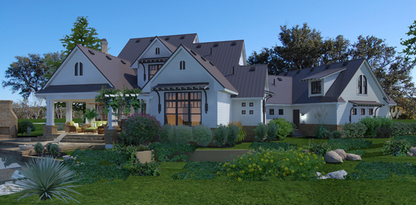 Rear View of this 3-Bedroom, 2984 Sq Ft Plan - 117-1117
