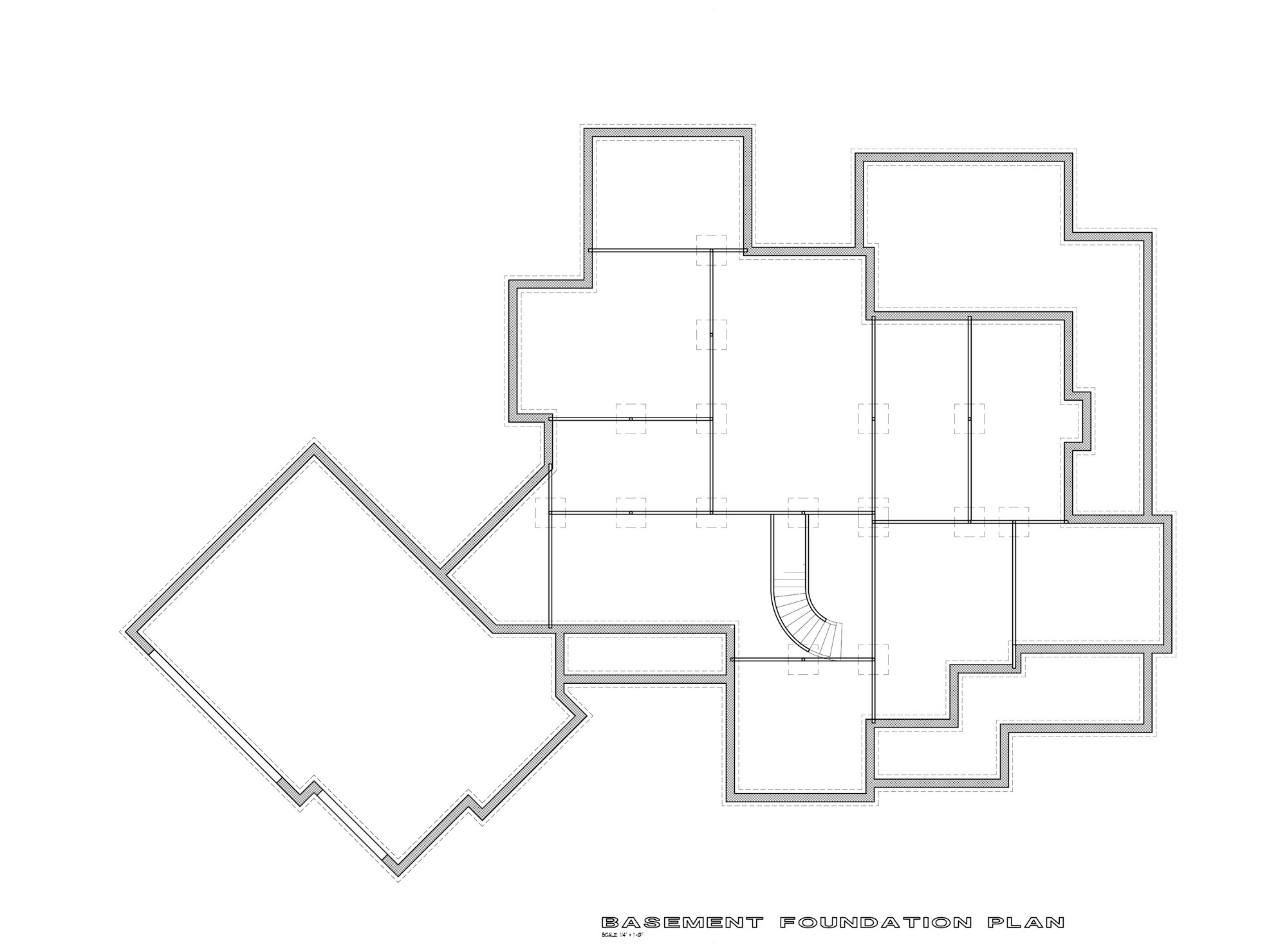 Floor Plan Basement of Transitional Plan #117-1117