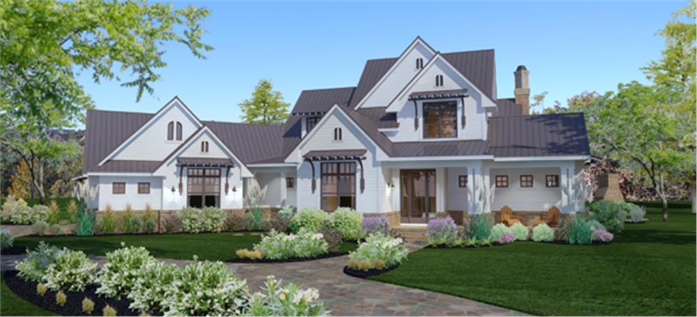 Home Plan Front Elevation of this 3-Bedroom,2984 Sq Ft Plan -117-1117