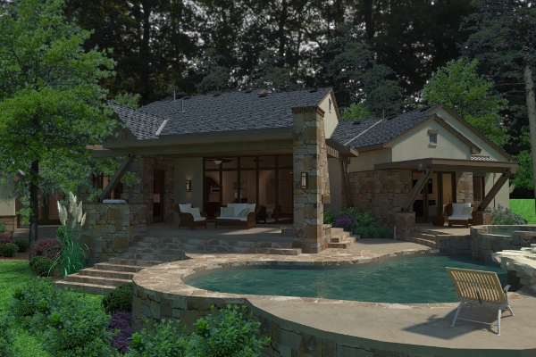 Rear View of this 3-Bedroom, 3230 Sq Ft Plan - 117-1118