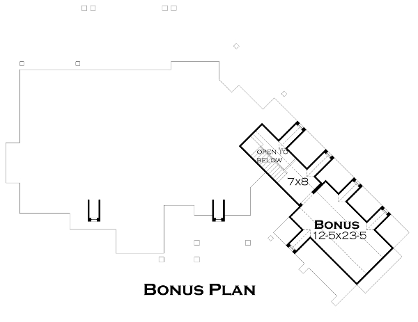 Floor Plan Bonus Room of Ranch Plan #117-1119