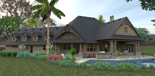 Rear View of this 3-Bedroom, 2466 Sq Ft Plan - 117-1119