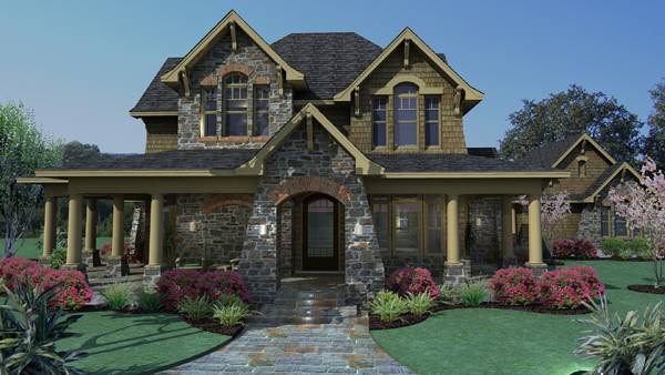 Front elevation of Country home (ThePlanCollection: House Plan #117-1120)