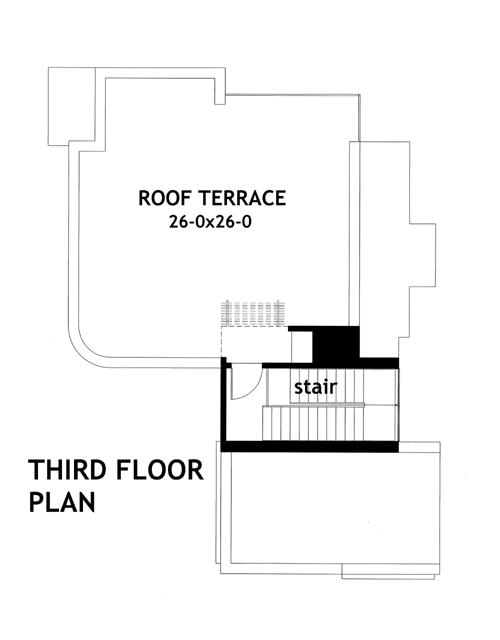Floor Plan Third Story of Modern Plan #117-1121
