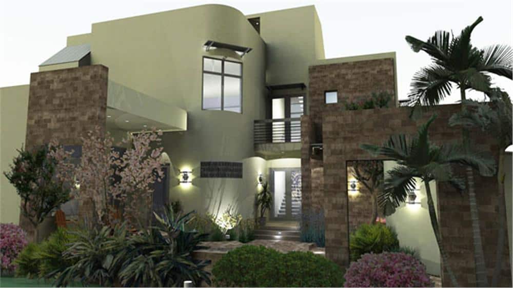 Modern home (ThePlanCollection: Plan #117-1121)