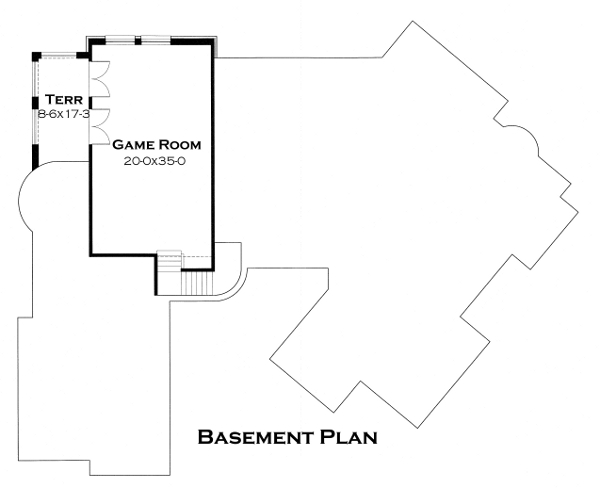 Floor Plan Basement of Mediterranean Plan #117-1122