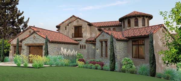 Front View of this 4-Bedroom, 4373 Sq Ft Plan - 117-1122
