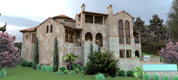 Rear View of this 4-Bedroom, 4373 Sq Ft Plan - 117-1122