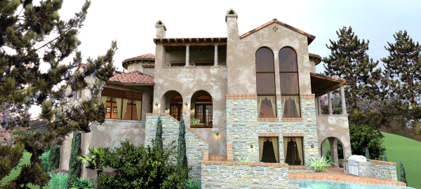 Rear View of this 4-Bedroom, 4373 Sq Ft Plan - 117-1122