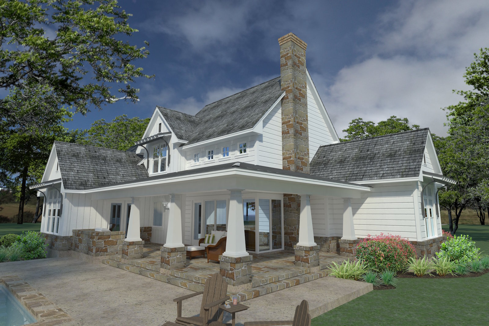 Rear View of this 3-Bedroom, 2396 Sq Ft Plan - 117-1124