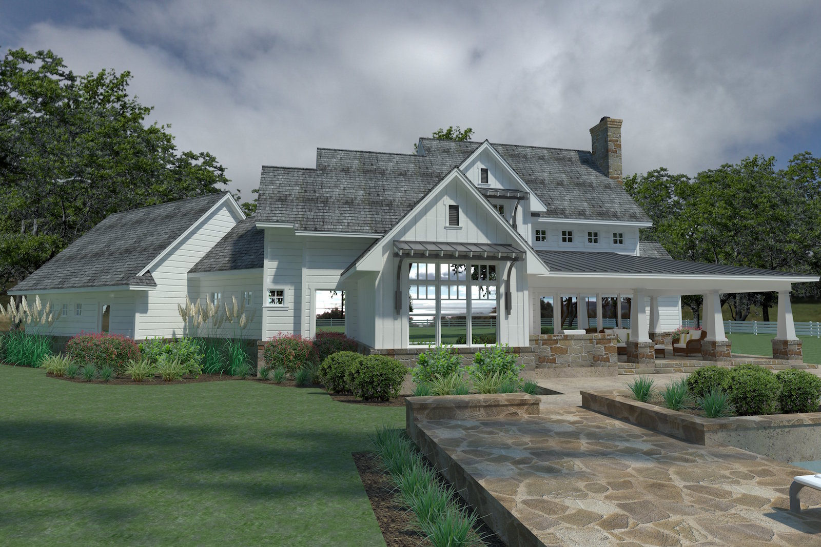 Home Plan Rear Elevation of this 3-Bedroom,2396 Sq Ft Plan -117-1124