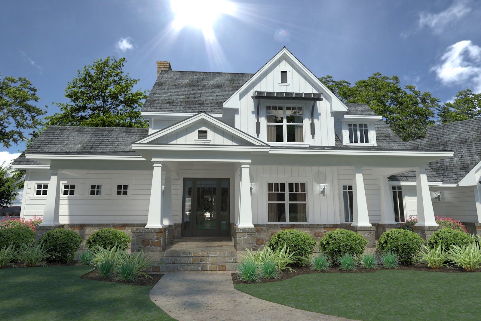 Home Plan Front Elevation of this 3-Bedroom,2396 Sq Ft Plan -117-1124