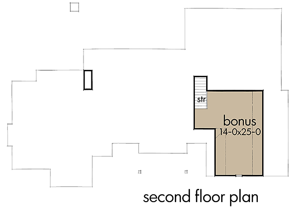 Floor Plan Second Story of Cottage Plan #117-1125