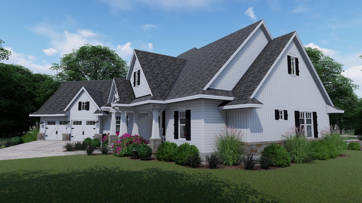 Home Plan Right Elevation of this 3-Bedroom,2504 Sq Ft Plan -117-1128