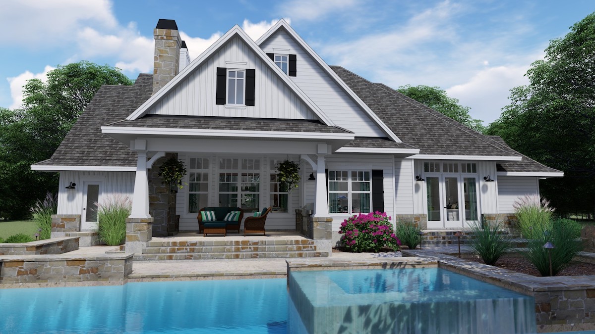 Home Plan Rear Elevation of this 3-Bedroom,2504 Sq Ft Plan -117-1128