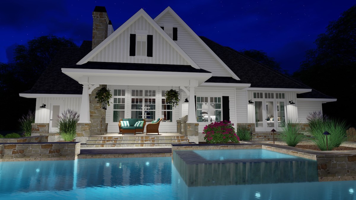 Home Plan Rear Elevation of this 3-Bedroom,2504 Sq Ft Plan -117-1128