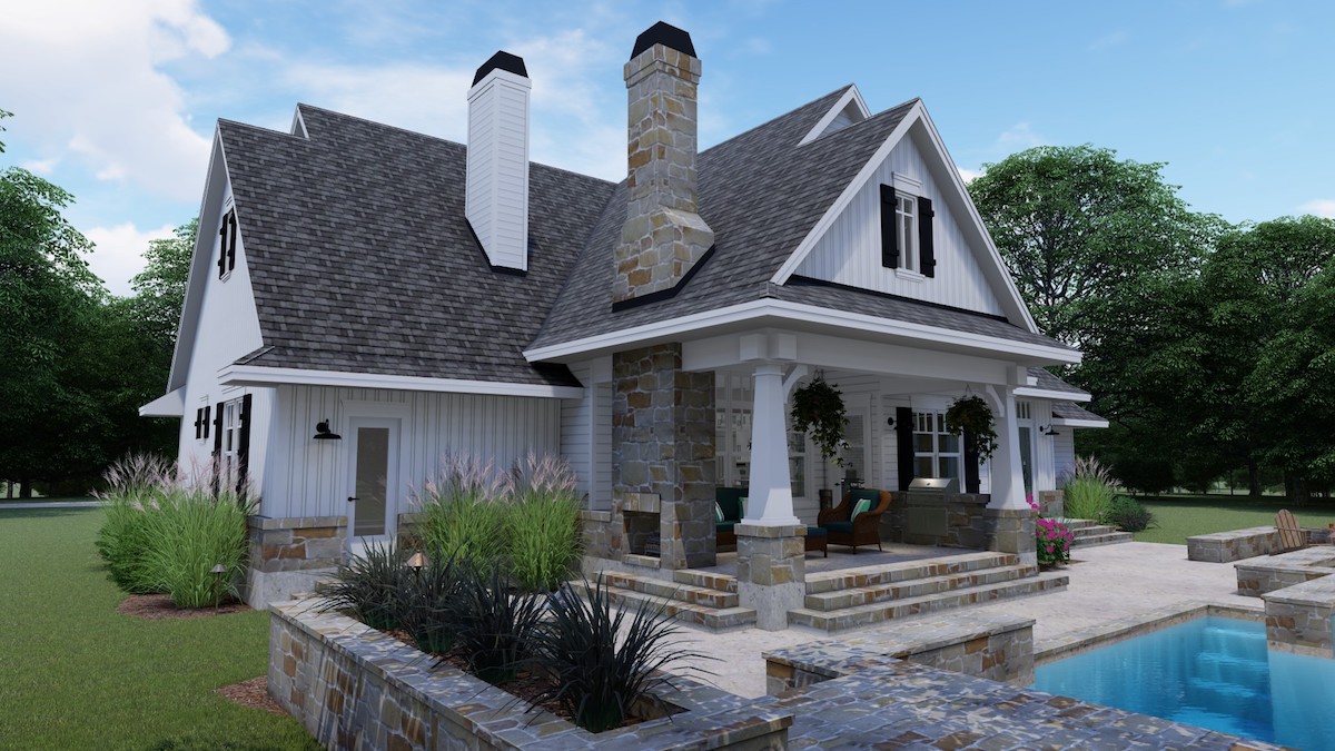 Home Plan Rear Elevation of this 3-Bedroom,2504 Sq Ft Plan -117-1128