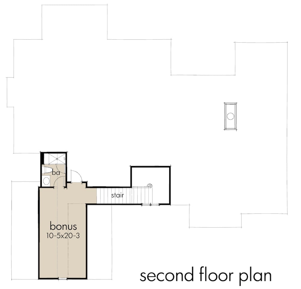 Floor Plan Bonus Room of Cottage Plan #117-1130