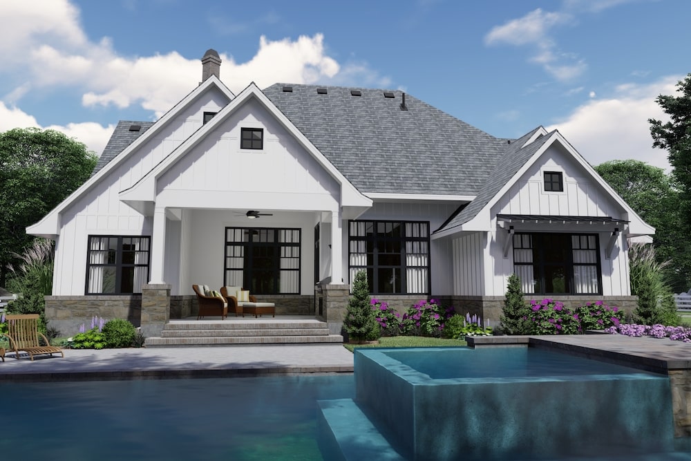 Rear View of this 4-Bedroom,2191 Sq Ft Plan -2191