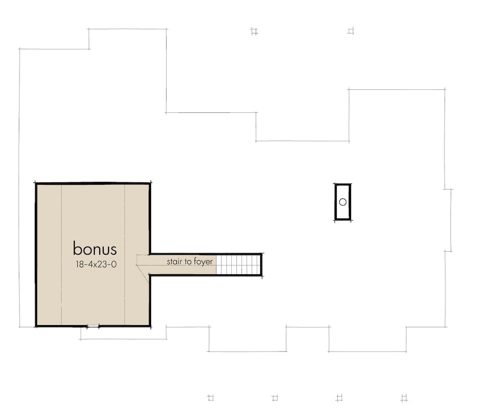 Floor Plan Bonus Room of Cottage Plan #117-1131
