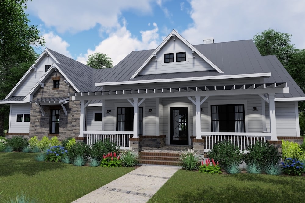 Contemporary Farmhouse (ThePlanCollection: Plan #117-1131)
