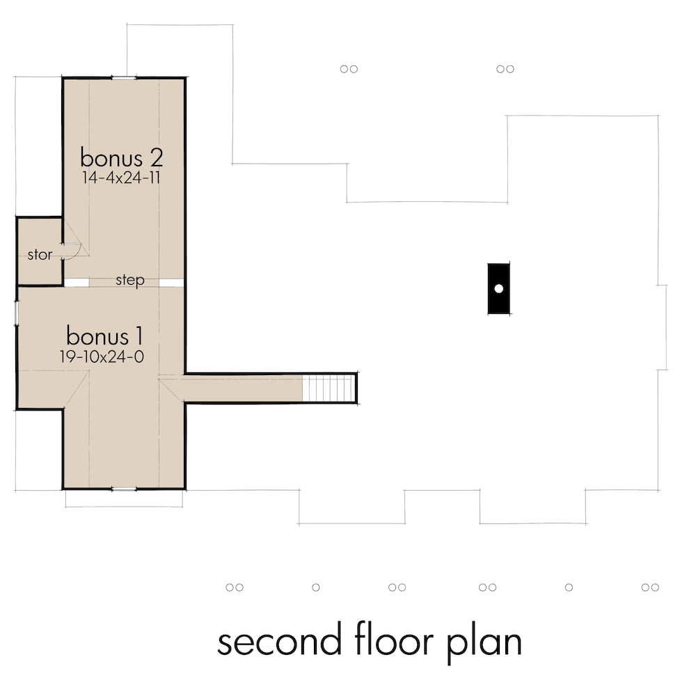 Floor Plan Bonus Room of Contemporary Plan #117-1132