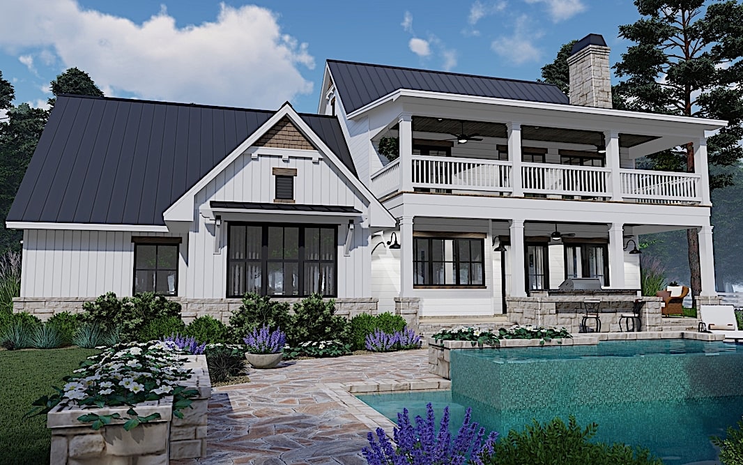 Rear View of this 3-Bedroom,2458 Sq Ft Plan -2458