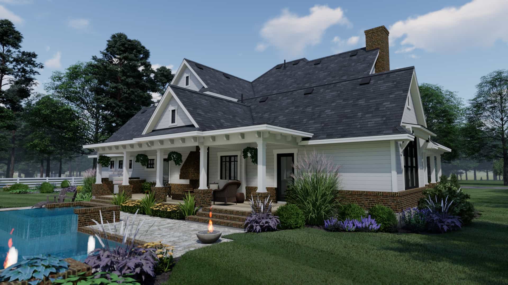 Rear View of this 3-Bedroom, 2214 Sq Ft Plan - 117-1134