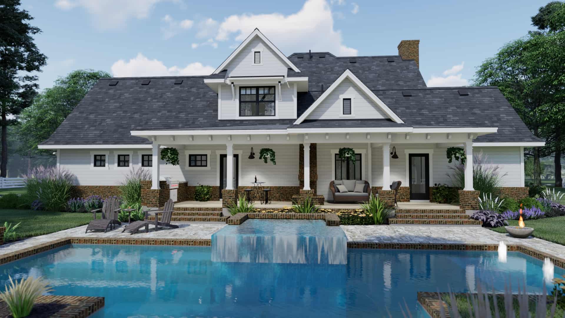 Rear View of this 3-Bedroom, 2214 Sq Ft Plan - 117-1134