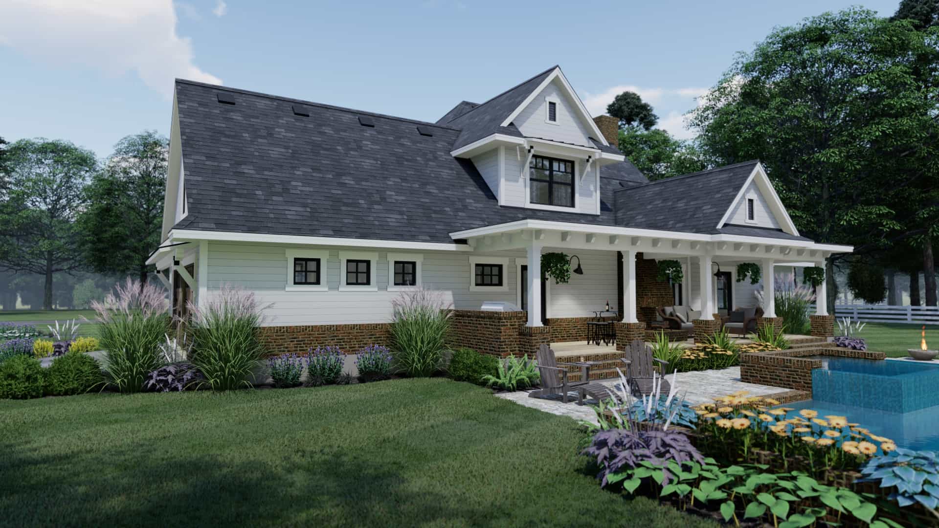 Rear View of this 3-Bedroom, 2214 Sq Ft Plan - 117-1134