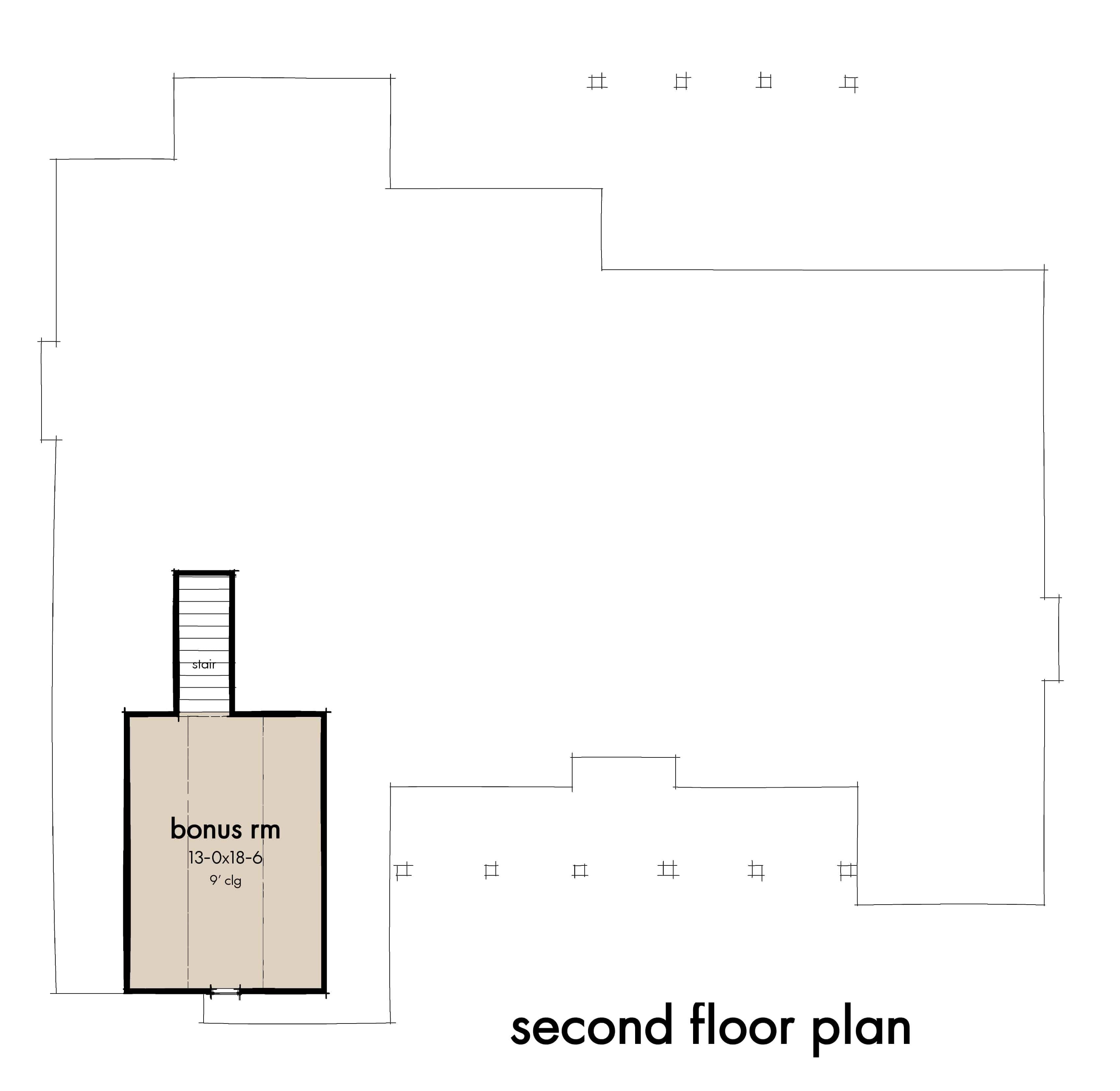 Floor Plan Bonus Room of Craftsman Plan #117-1135